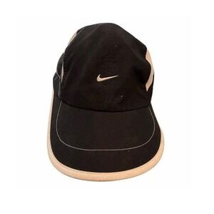 Nike Golf Featherlight Tailwind Cap Hat Black White Dri Fit 7 Panel Athletic Run